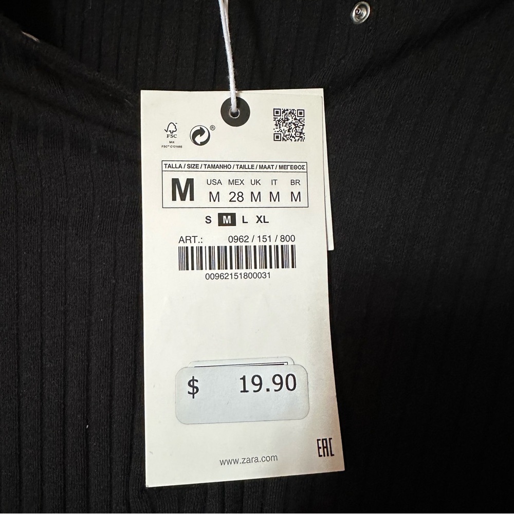 Zara Ribbed Button Up Bodysuit - Picture 3 of 3